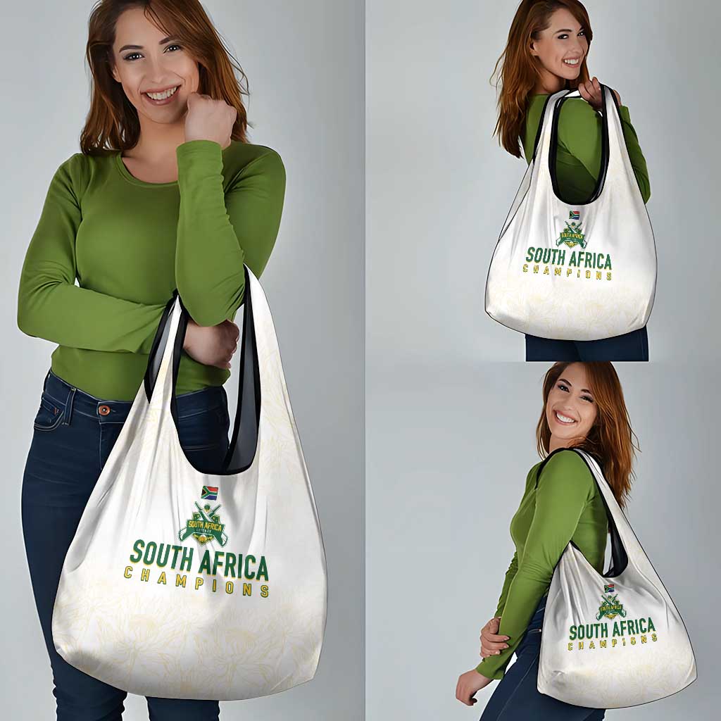South Africa Cricket Champion Grocery Bag Gold Proteas - All White - Wonder Print Shop