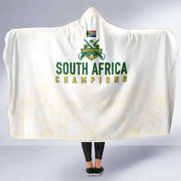 South Africa Cricket Champion Hooded Blanket Gold Proteas - All White - Wonder Print Shop