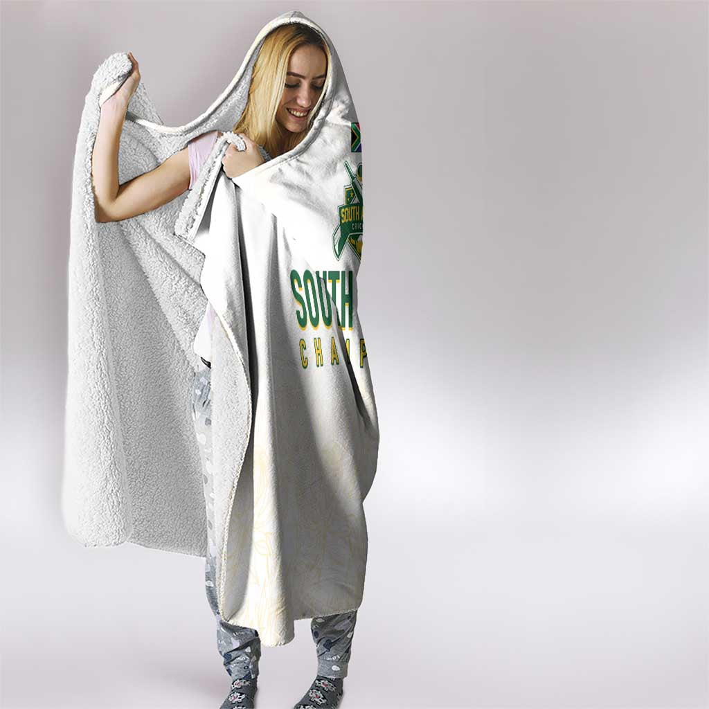 South Africa Cricket Champion Hooded Blanket Gold Proteas - All White - Wonder Print Shop