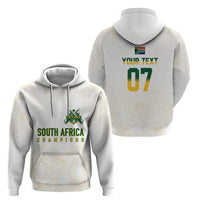 South Africa Cricket Champion Custom Hoodie Gold Proteas - All White - Wonder Print Shop