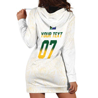 South Africa Cricket Champion Custom Hoodie Dress Gold Proteas - All White - Wonder Print Shop