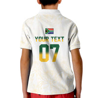 South Africa Cricket Champion Custom Kid Polo Shirt Gold Proteas - All White - Wonder Print Shop