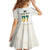 South Africa Cricket Champion Custom Kid Short Sleeve Dress Gold Proteas - All White - Wonder Print Shop