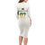 South Africa Cricket Champion Custom Long Sleeve Bodycon Dress Gold Proteas - All White - Wonder Print Shop
