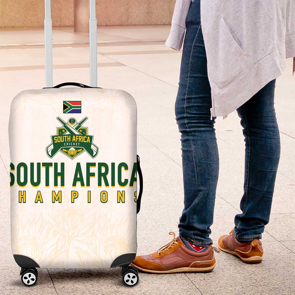 South Africa Cricket Champion Luggage Cover Gold Proteas - All White - Wonder Print Shop