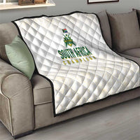 South Africa Cricket Champion Quilt Gold Proteas - All White - Wonder Print Shop