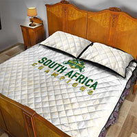South Africa Cricket Champion Quilt Bed Set Gold Proteas - All White - Wonder Print Shop