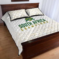 South Africa Cricket Champion Quilt Bed Set Gold Proteas - All White - Wonder Print Shop