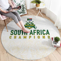 South Africa Cricket Champion Round Carpet Gold Proteas - All White - Wonder Print Shop