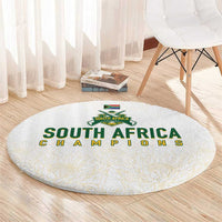 South Africa Cricket Champion Round Carpet Gold Proteas - All White - Wonder Print Shop