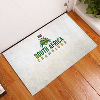 South Africa Cricket Champion Rubber Doormat Gold Proteas - All White - Wonder Print Shop