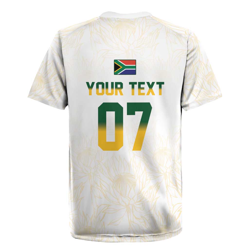 South Africa Cricket Champion Custom Rugby Jersey Gold Proteas - All White - Wonder Print Shop
