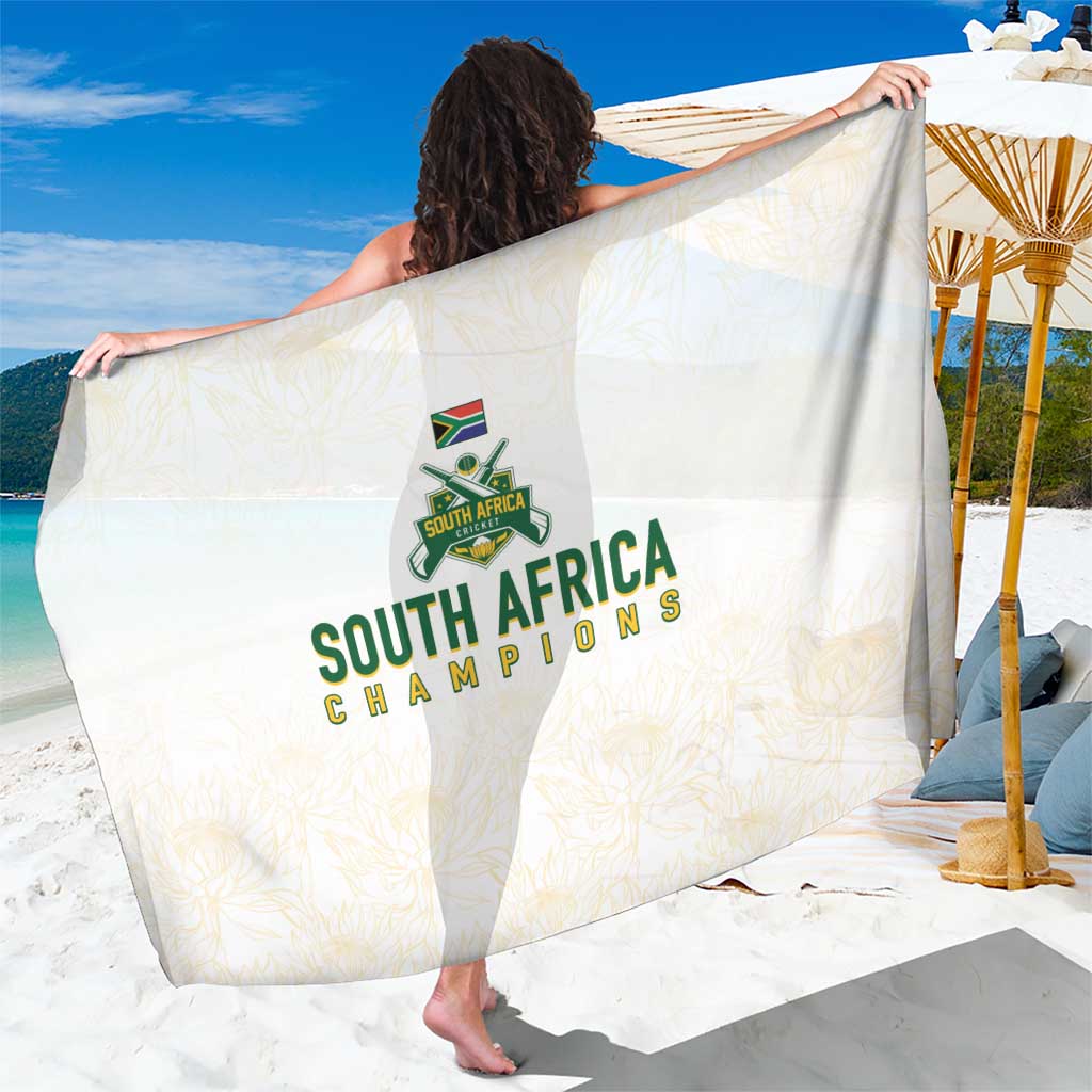 South Africa Cricket Champion Sarong Gold Proteas - All White - Wonder Print Shop