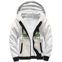 South Africa Cricket Champion Custom Sherpa Hoodie Gold Proteas - All White - Wonder Print Shop