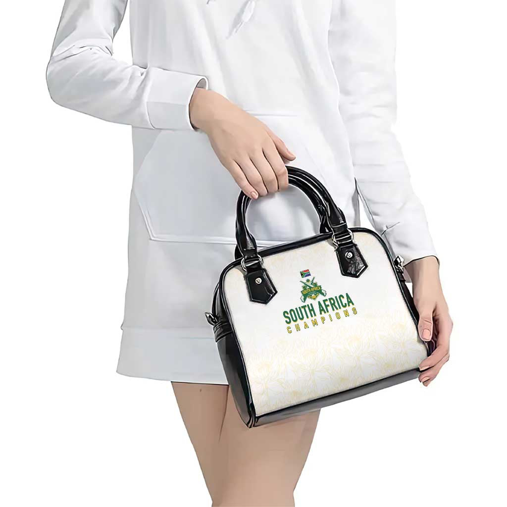 South Africa Cricket Champion Shoulder Handbag Gold Proteas - All White - Wonder Print Shop