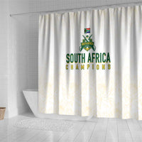 South Africa Cricket Champion Shower Curtain Gold Proteas - All White - Wonder Print Shop