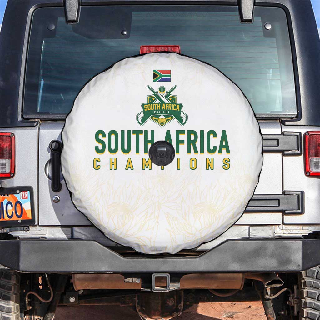 South Africa Cricket Champion Spare Tire Cover Gold Proteas - All White - Wonder Print Shop