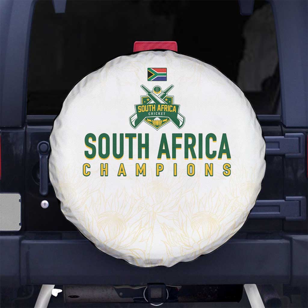 South Africa Cricket Champion Spare Tire Cover Gold Proteas - All White - Wonder Print Shop