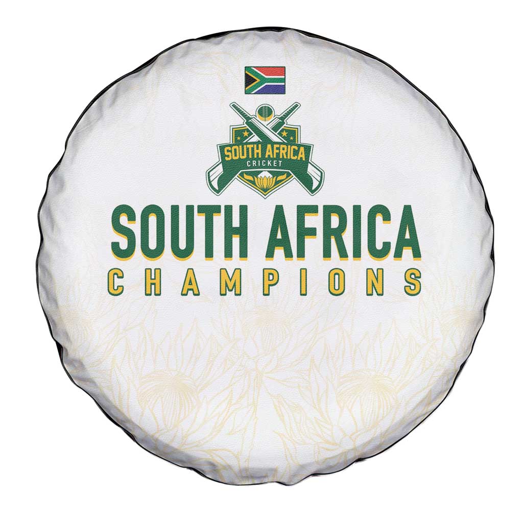 South Africa Cricket Champion Spare Tire Cover Gold Proteas - All White - Wonder Print Shop