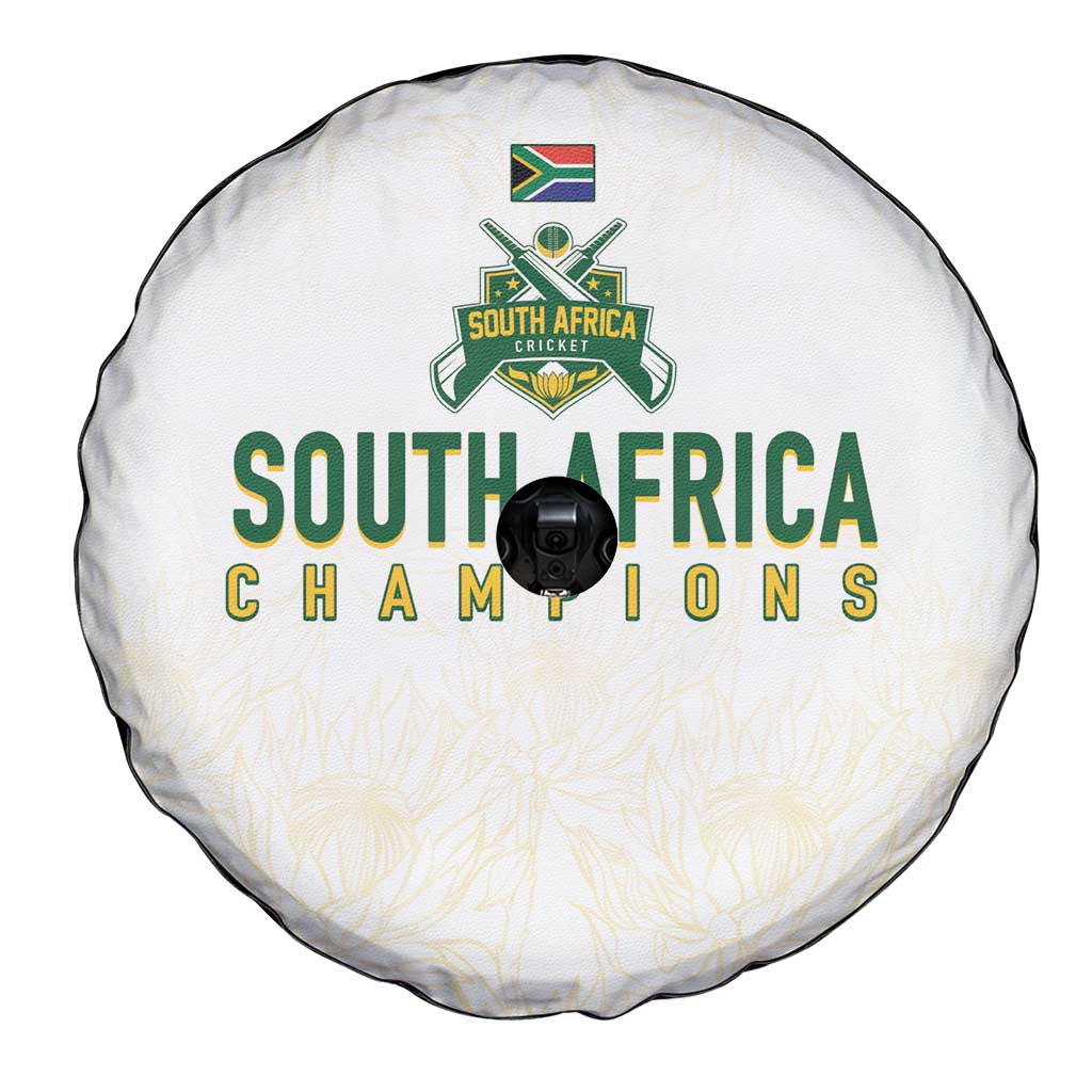 South Africa Cricket Champion Spare Tire Cover Gold Proteas - All White - Wonder Print Shop
