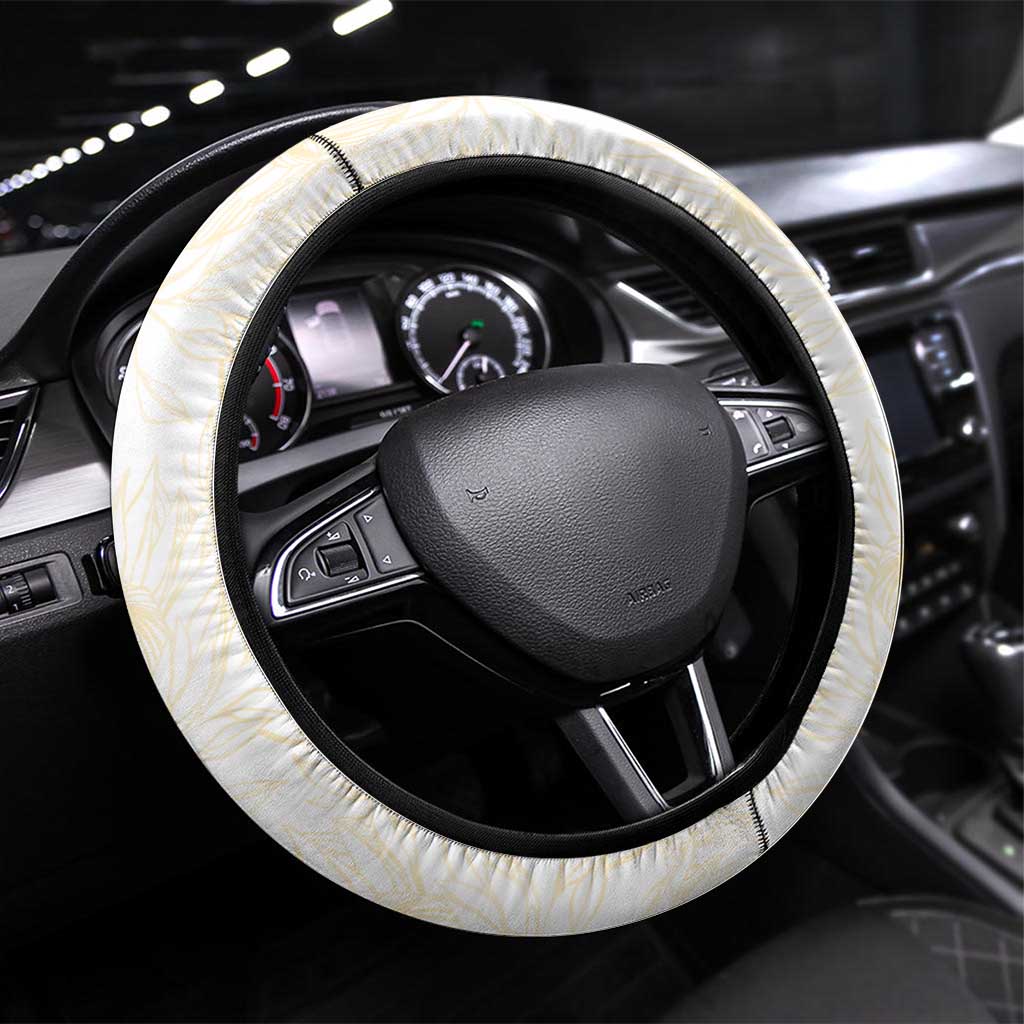 South Africa Cricket Champion Steering Wheel Cover Gold Proteas - All White - Wonder Print Shop