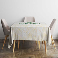 South Africa Cricket Champion Tablecloth Gold Proteas - All White - Wonder Print Shop