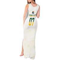 South Africa Cricket Champion Custom Tank Maxi Dress Gold Proteas - All White - Wonder Print Shop