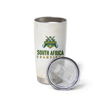 South Africa Cricket Champion Custom Tumbler Cup Gold Proteas - All White - Wonder Print Shop