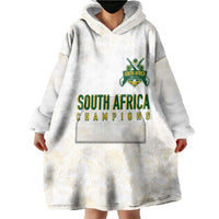 South Africa Cricket Champion Custom Wearable Blanket Hoodie Gold Proteas - All White - Wonder Print Shop