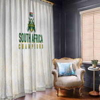South Africa Cricket Champion Window Curtain Gold Proteas - All White - Wonder Print Shop