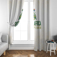 South Africa Cricket Champion Window Curtain Gold Proteas - All White - Wonder Print Shop