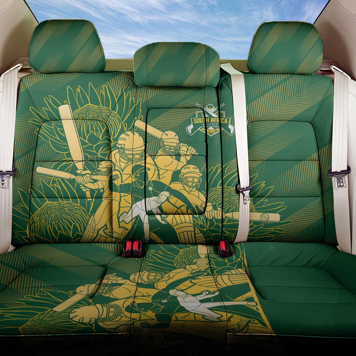 South Africa Cricket Champion Back Car Seat Cover Proteas Rock The World - Wonder Print Shop
