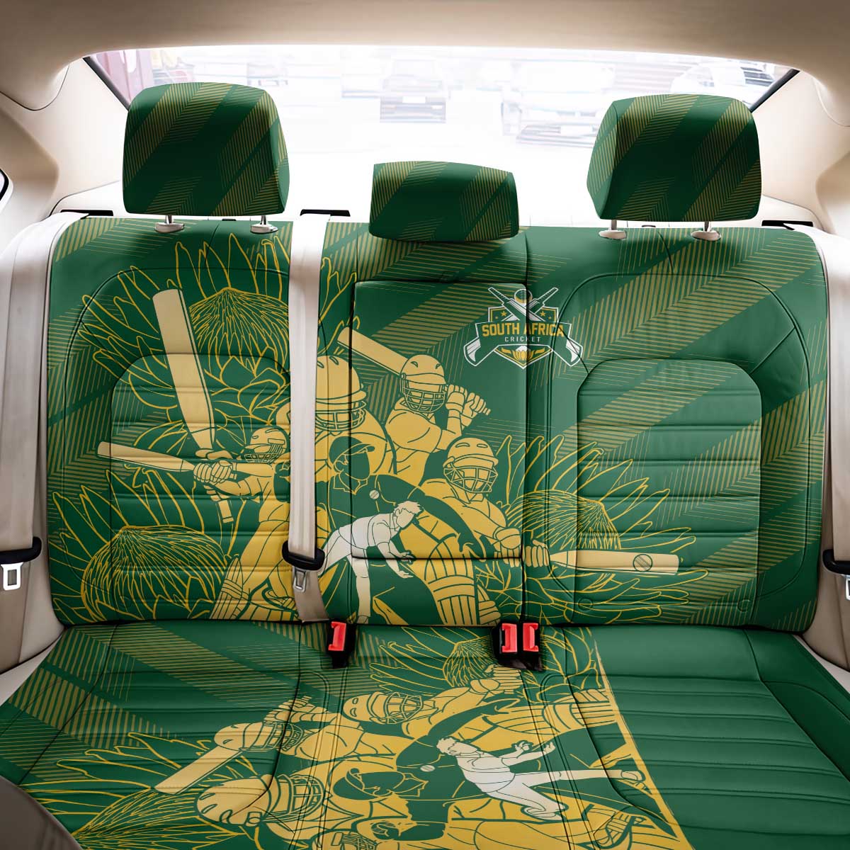 South Africa Cricket Champion Back Car Seat Cover Proteas Rock The World - Wonder Print Shop