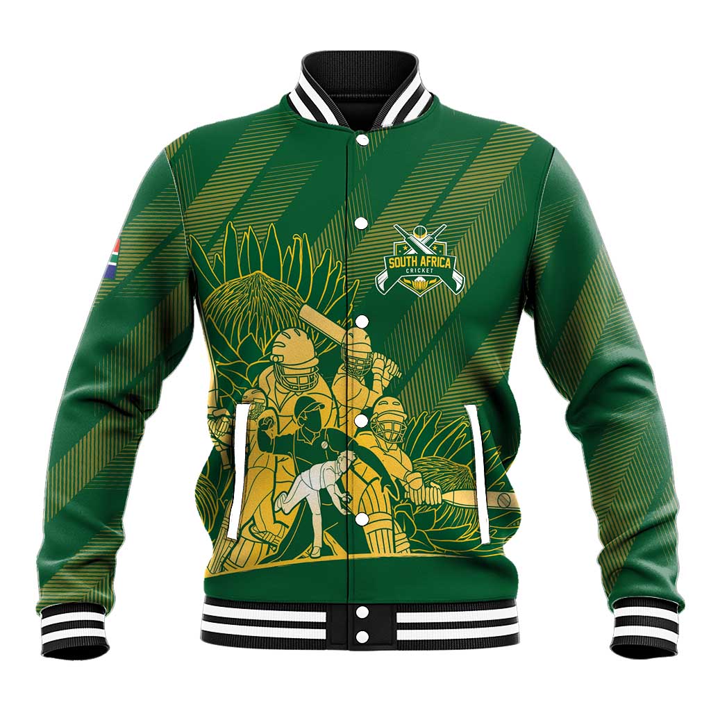 South Africa Cricket Champion Custom Baseball Jacket Proteas Rock The World - Wonder Print Shop