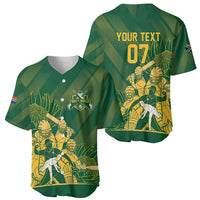 South Africa Cricket Champion Custom Baseball Jersey Proteas Rock The World - Wonder Print Shop