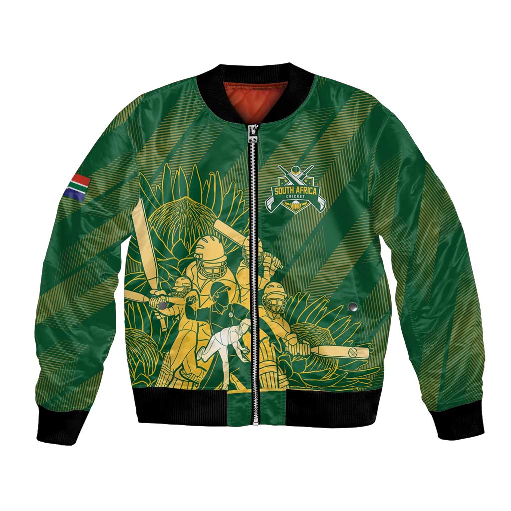 South Africa Cricket Champion Custom Bomber Jacket Proteas Rock The World - Wonder Print Shop