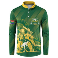 South Africa Cricket Champion Custom Button Sweatshirt Proteas Rock The World - Wonder Print Shop