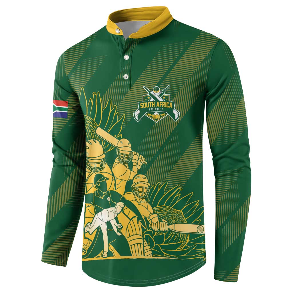 South Africa Cricket Champion Custom Button Sweatshirt Proteas Rock The World - Wonder Print Shop