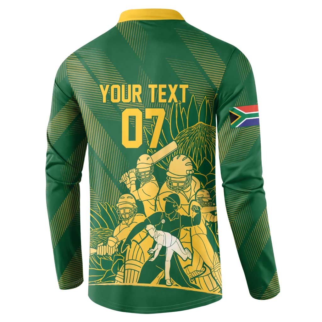 South Africa Cricket Champion Custom Button Sweatshirt Proteas Rock The World - Wonder Print Shop