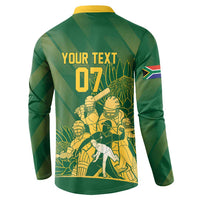 South Africa Cricket Champion Custom Button Sweatshirt Proteas Rock The World - Wonder Print Shop
