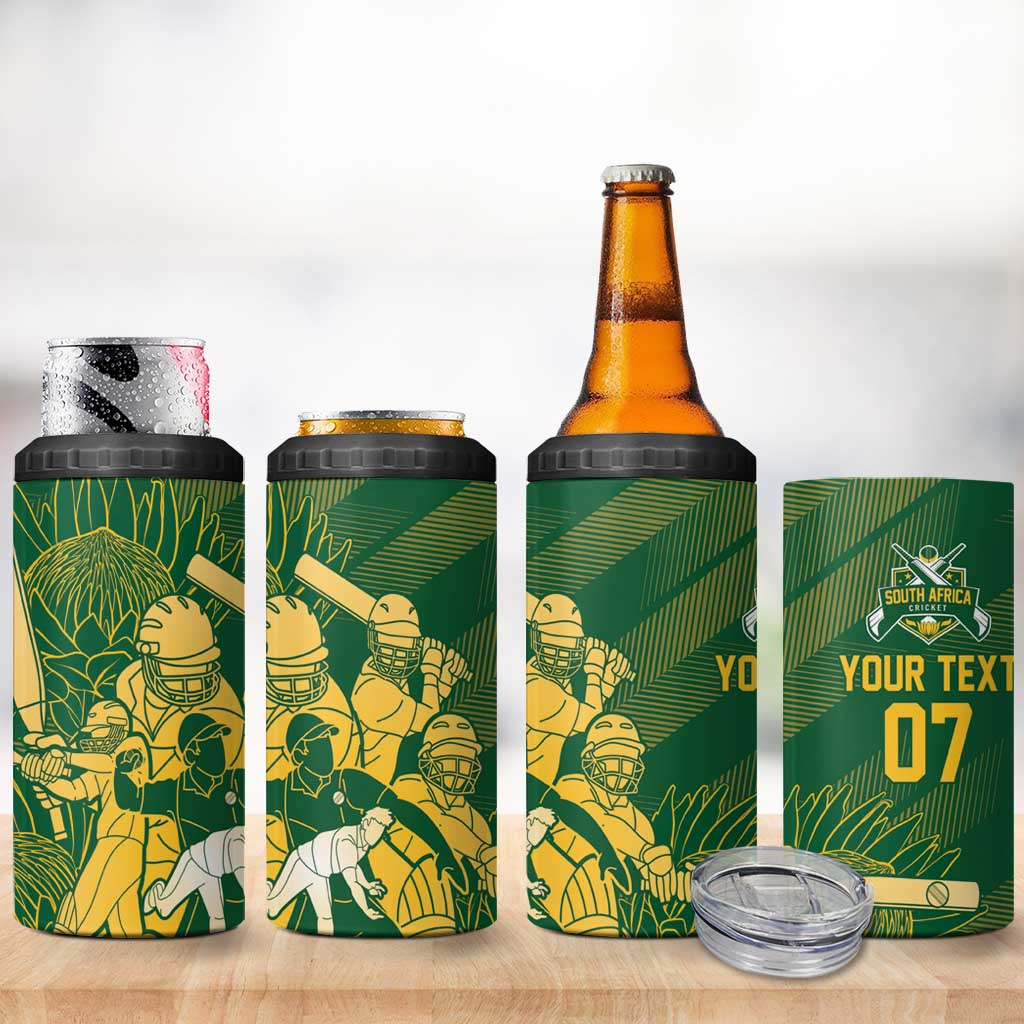 South Africa Cricket Champion Custom 4 in 1 Can Cooler Tumbler Proteas Rock The World - Wonder Print Shop