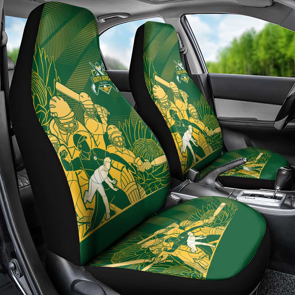 South Africa Cricket Champion Car Seat Cover Proteas Rock The World - Wonder Print Shop