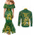 South Africa Cricket Champion Custom Couples Matching Mermaid Dress and Long Sleeve Button Shirt Proteas Rock The World - Wonder Print Shop