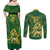South Africa Cricket Champion Custom Couples Matching Off Shoulder Maxi Dress and Long Sleeve Button Shirt Proteas Rock The World - Wonder Print Shop