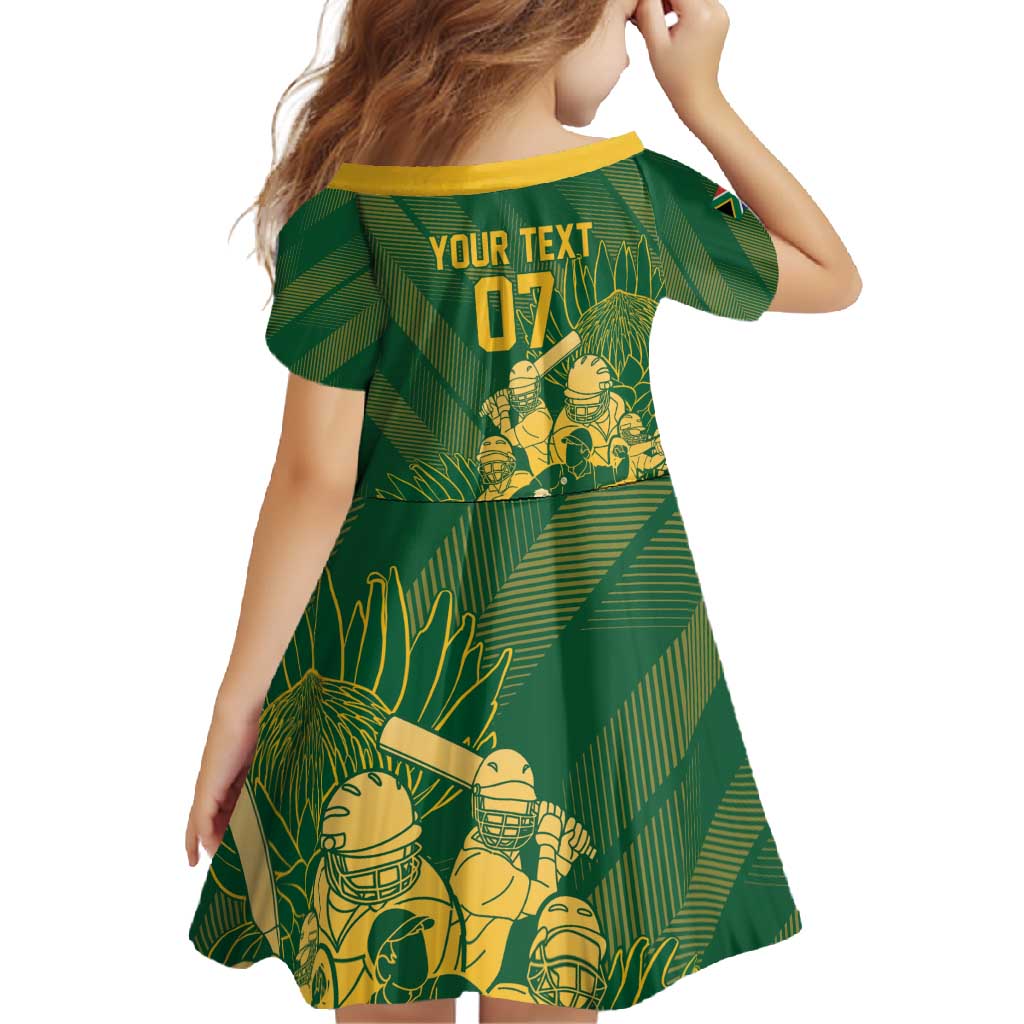 South Africa Cricket Champion Custom Family Matching Mermaid Dress and Hawaiian Shirt Proteas Rock The World - Wonder Print Shop