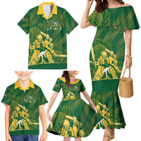 South Africa Cricket Champion Custom Family Matching Mermaid Dress and Hawaiian Shirt Proteas Rock The World - Wonder Print Shop