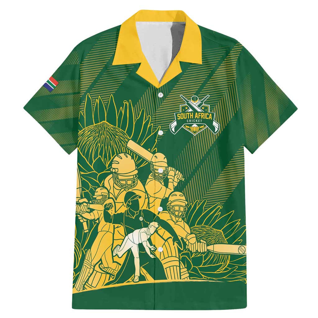 South Africa Cricket Champion Custom Family Matching Mermaid Dress and Hawaiian Shirt Proteas Rock The World - Wonder Print Shop