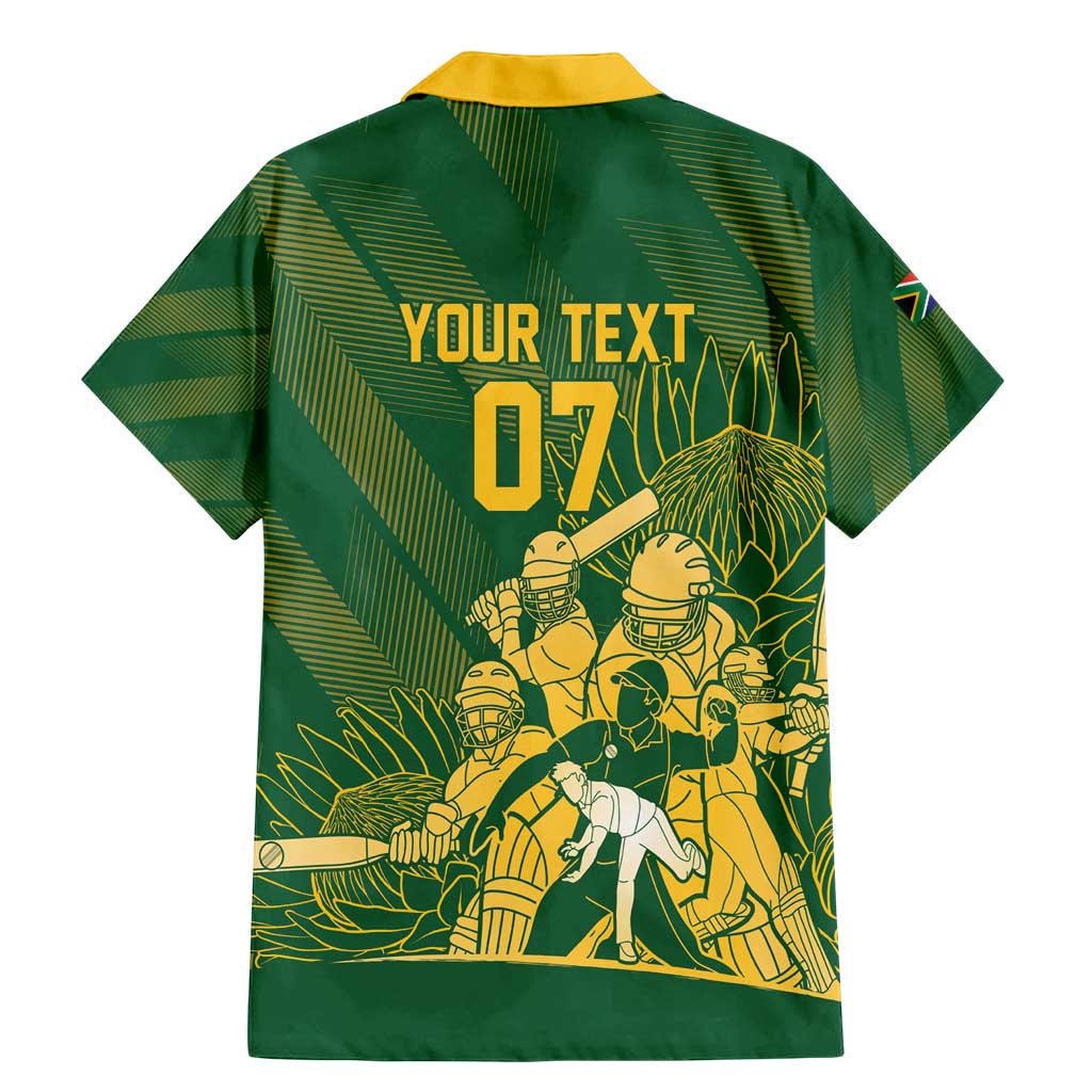 South Africa Cricket Champion Custom Family Matching Mermaid Dress and Hawaiian Shirt Proteas Rock The World - Wonder Print Shop