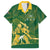 South Africa Cricket Champion Custom Family Matching Off The Shoulder Long Sleeve Dress and Hawaiian Shirt Proteas Rock The World - Wonder Print Shop