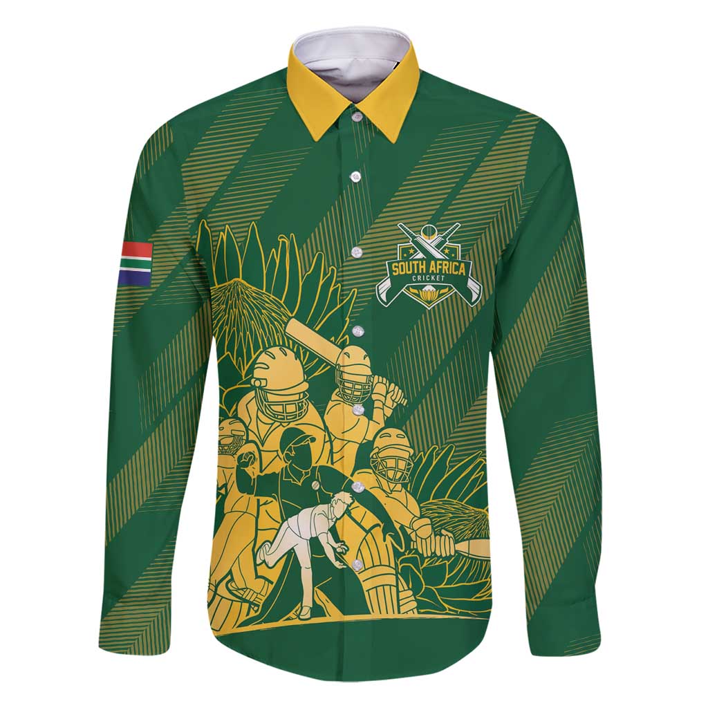 South Africa Cricket Champion Custom Family Matching Off Shoulder Maxi Dress and Hawaiian Shirt Proteas Rock The World - Wonder Print Shop